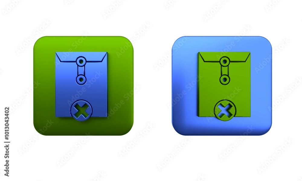 Poster colorful delete envelope icon isolated on white background. delete or error letter. cross on message