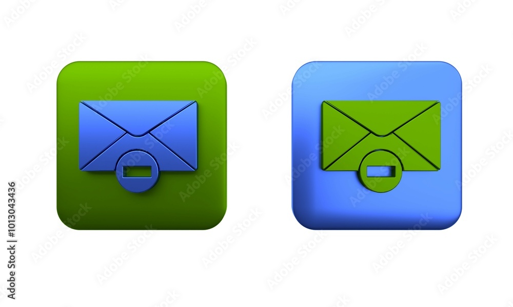 Poster colorful delete envelope icon isolated on white background. delete or error letter. cross on message