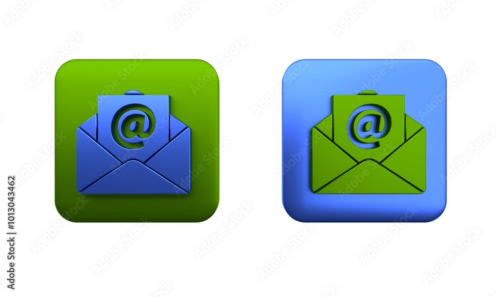 Poster colorful mail and e-mail icon isolated on white background. envelope symbol e-mail. email message si