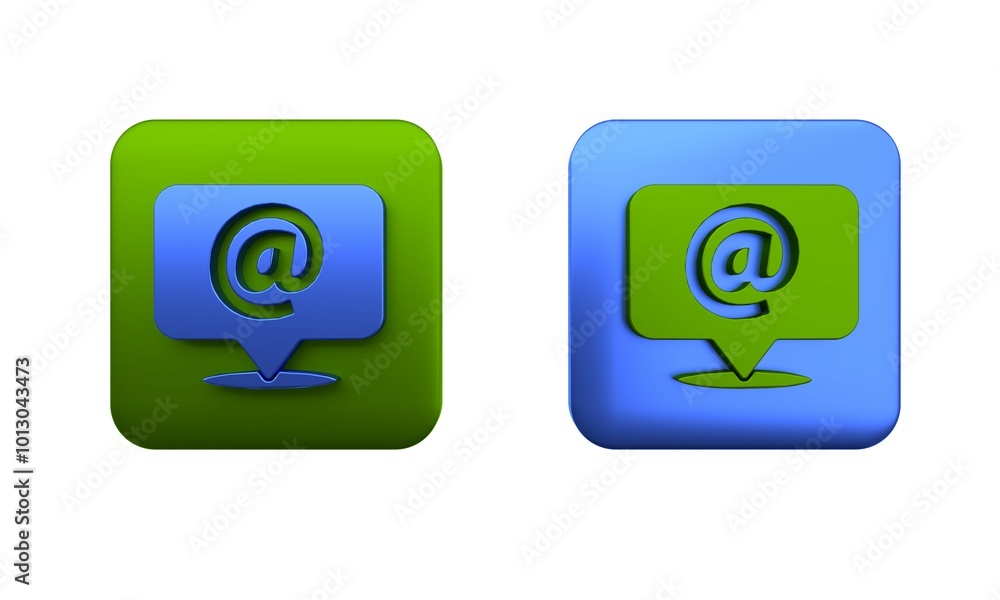 Aufkleber colorful mail and e-mail on speech bubble icon isolated on white background. envelope symbol e-mail.