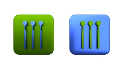 Colorful Matches icon isolated on white background. Square button. 3D render illustration