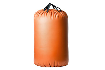 Orange sleeping bag, white isolate background transparent background