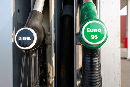 Diesel and Euro 95 gas pump - Powered by Adobe