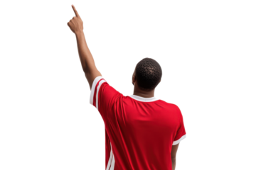 Excited athlete celebrating victory transparent background