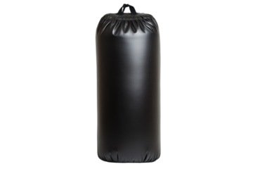 Black punching bag on white background transparent background