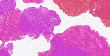 Pink paint texture grunge design art color splash abstract background on white paper water color