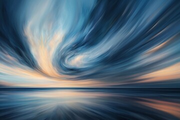Swirling Sky Reflections: A Serene Oceanic Twilight