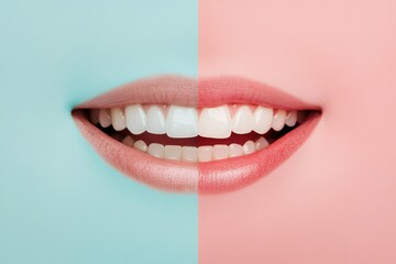 Fototapeta premium Teeth Whitening Before and After Comparison Image