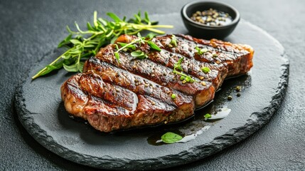 Perfectly Seared Picanha Steak on Slate Plate