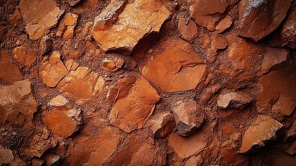 Bauxite mineral rock, the primary source of aluminum, with reddish-brown hues and rough texture