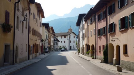 Scenes from the old town of San Candido in the mountains.