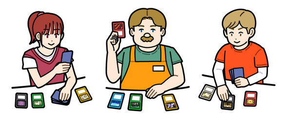 カードゲーム　店長　プレイヤー　白人