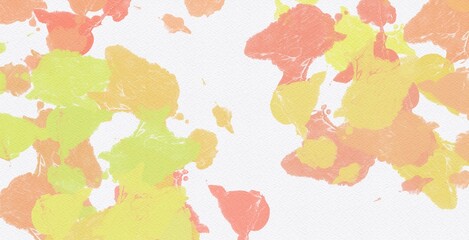 Orange paint texture grunge design art color splash abstract background on white paper water color