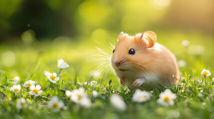 hamster on the grass