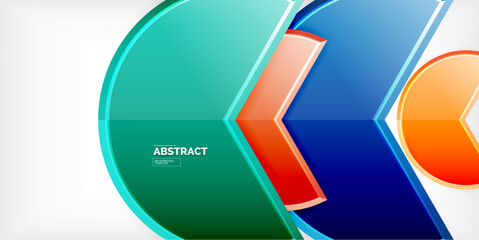 Glass reflective geometric round shapes background. Vector Illustration For Wallpaper, Banner, Background, Card, Book Illustration, landing page