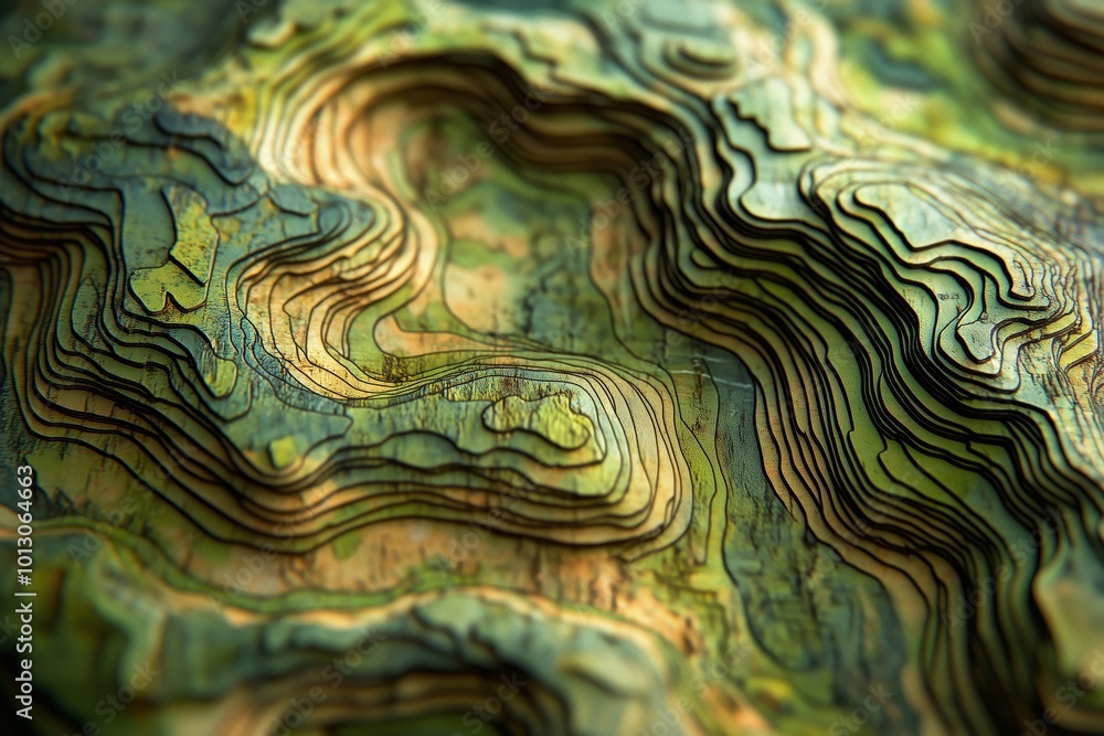 Poster intricate topography line patterns