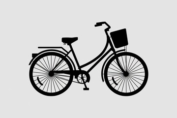 Fototapeta premium Black bicycle silhouette illustration on white background