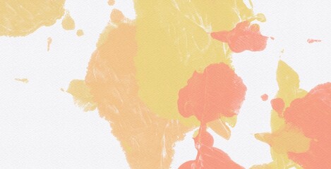 Orange paint texture grunge design art color splash abstract background on white paper water color
