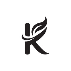 Creative Letter K Silhouette Logo with Nature Details: A Beautiful Vector Icon Featuring Leaf, Vine, and Tree Elements for Green Branding