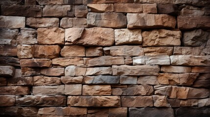 Fototapeta premium Earthy and Rustic Stone Wall Background with Natural Light Effects