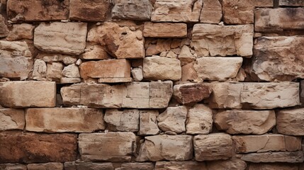 Earthy and Rustic Stone Wall Background with Natural Light Effects