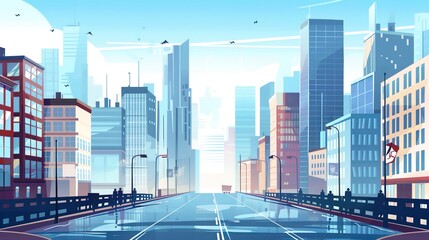 A high-rise cityscape showcasing the bustling financial district, representing growth, ambition,