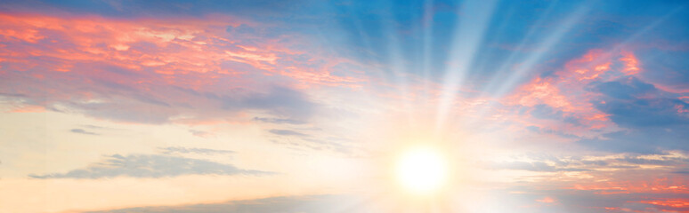 Bright clouds in the evening sky