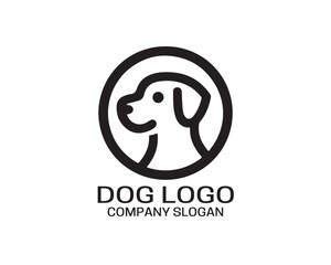 Obraz premium Dog logo design vector illustration. Black and white dog logo template