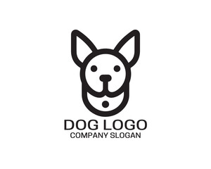 Dog logo design vector illustration. Black and white dog logo template