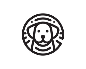 Dog logo design vector illustration. Black and white dog logo template