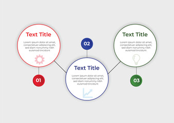 Vector 3 steps business infographic flowchart template for marketing vector