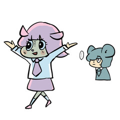 可愛いゆるキャラの表情豊かな手描きイラスト素材