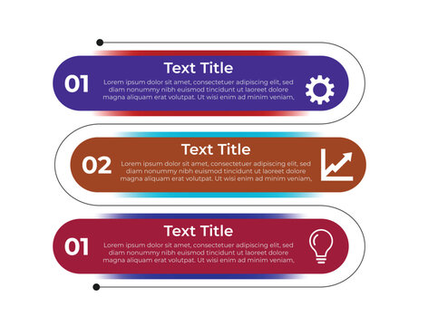 Vector 3 steps business infographic flowchart template for marketing vector