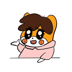 可愛いゆるキャラの表情豊かな手描きイラスト素材