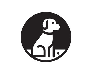 Dog logo design vector illustration. Black and white dog logo template