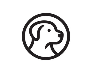 Dog logo design vector illustration. Black and white dog logo template