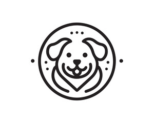 Dog logo design vector illustration. Black and white dog logo template