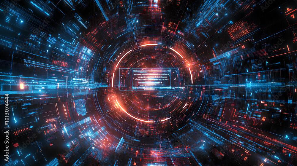 Poster digital background perfect for tech processes, neural networks, artificial intelligence, data transf