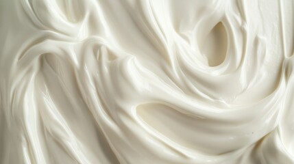 Obraz premium Creamy Greek Yogurt in White Bowl Close-Up