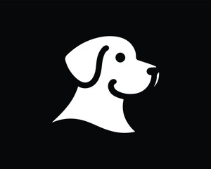 Dog logo design vector illustration. Black and white dog logo template