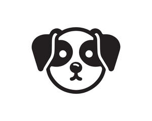 Dog logo design vector illustration. Black and white dog logo template