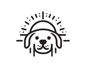 Dog logo design vector illustration. Black and white dog logo template