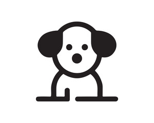 Dog logo design vector illustration. Black and white dog logo template