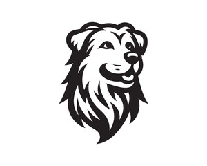 Dog logo design vector illustration. Black and white dog logo template