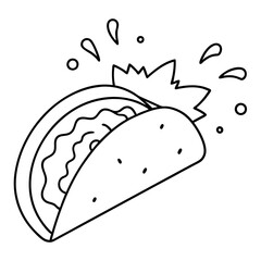 taco  on white background