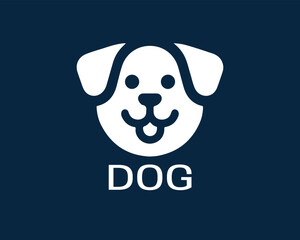 Dog logo design vector illustration. Black and white dog logo template