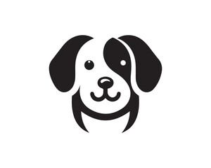 Dog logo design vector illustration. Black and white dog logo template
