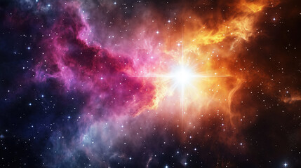 Fototapeta premium celestial cloud of gas and dust in vibrant colors, showcasing cosmic beauty