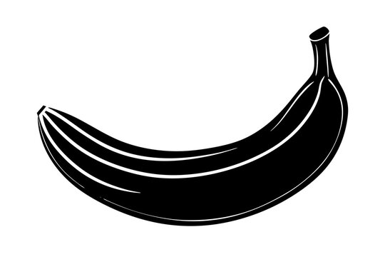 recommend clip art: Delicious fruit Banana silhouette black vector art illustration