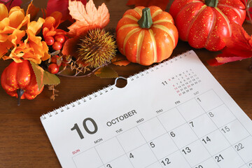10月のカレンダー　ハロウィンイメージ